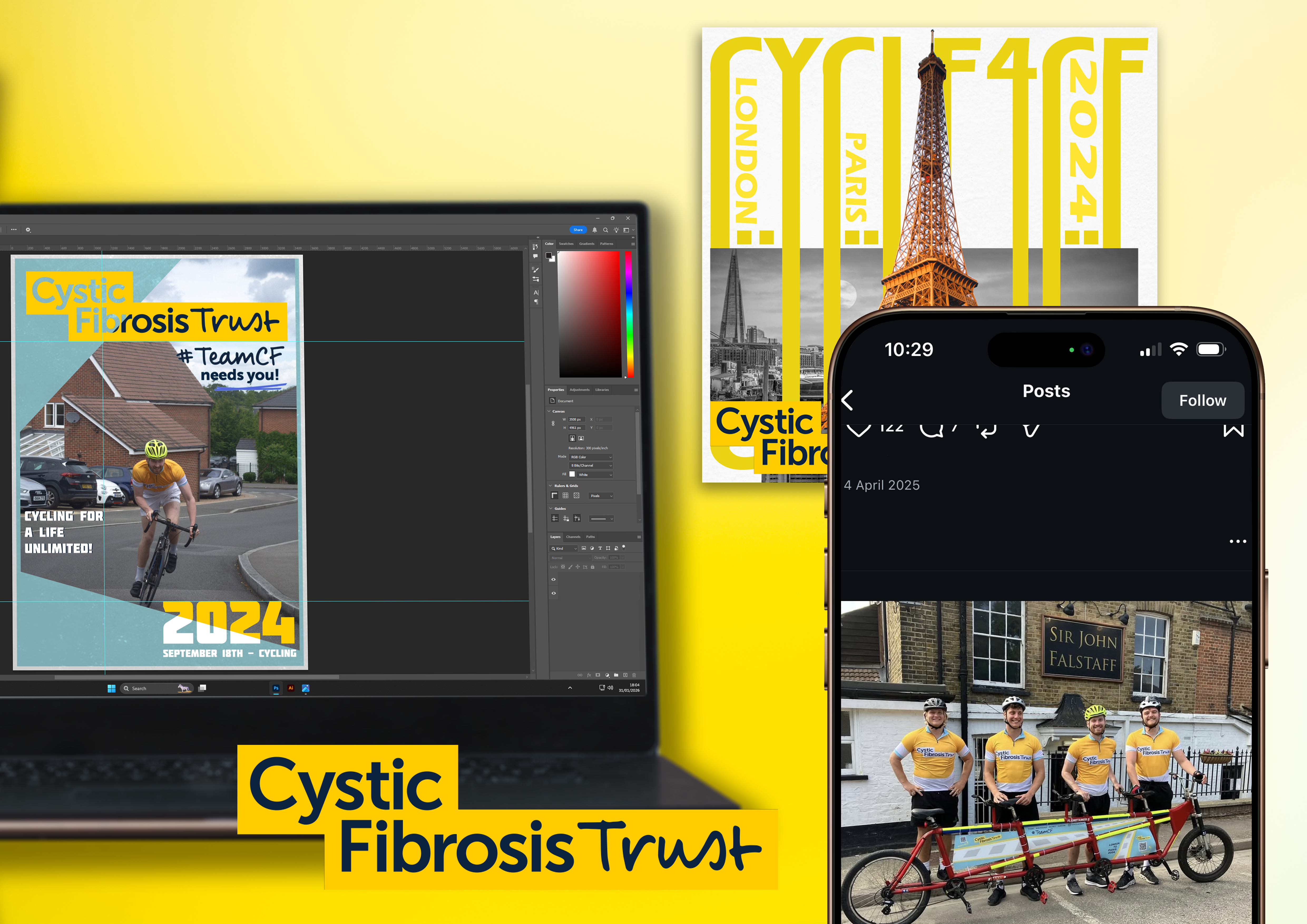 Cystic Fibrosis Trust - Cycle4CF charity campaign design