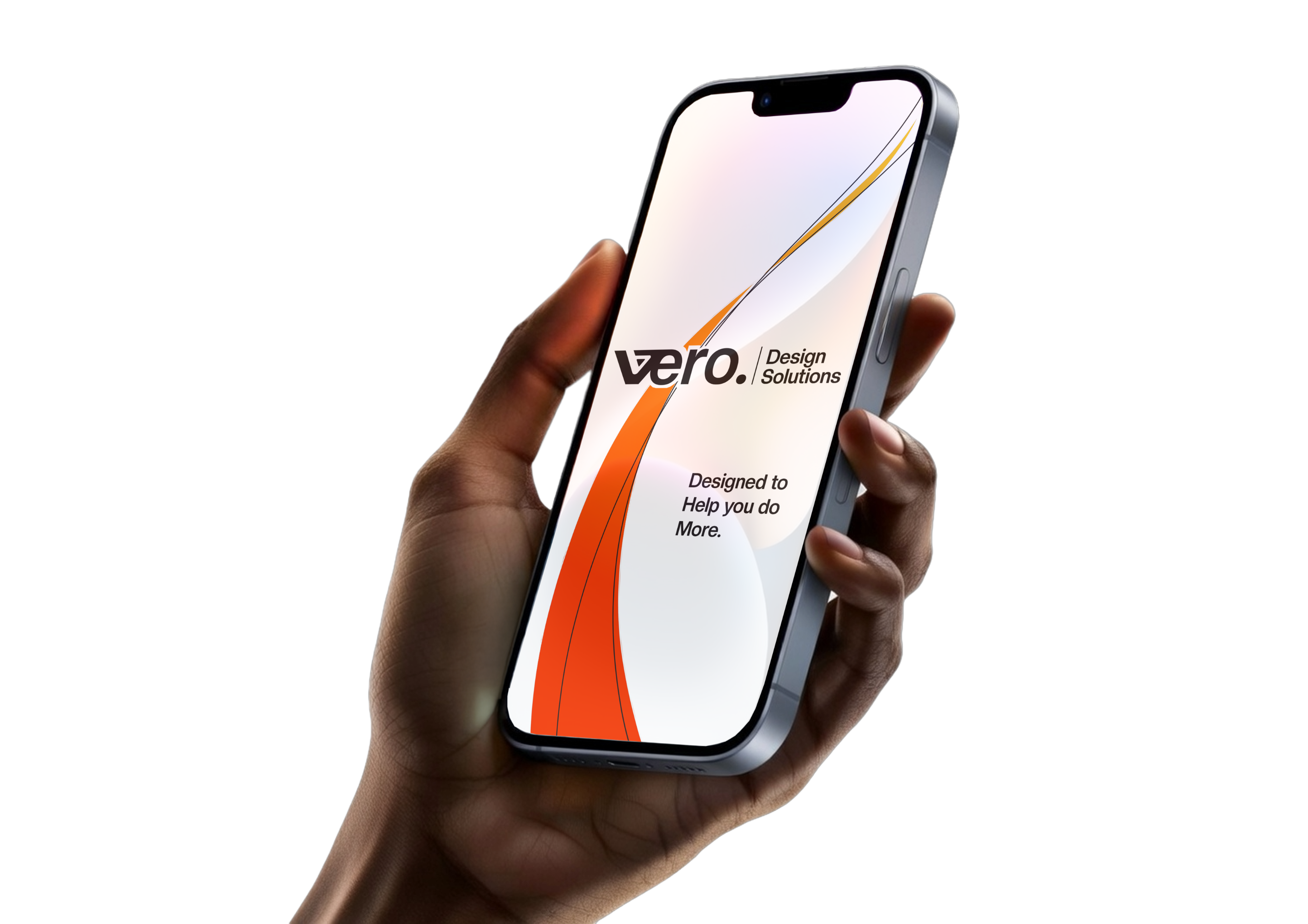 Hand holding phone showcasing modern digital design